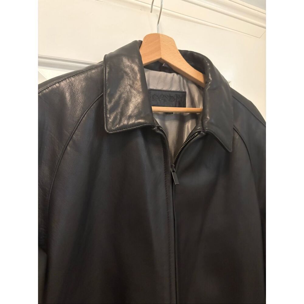 Brandini Mens Leather Bomber Jacket Size M - Picture 4 of 8